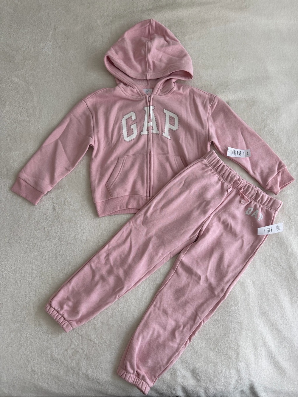 Justice Pink Hooded Zip Sweatshirt & Joggers Set / sweatshirt